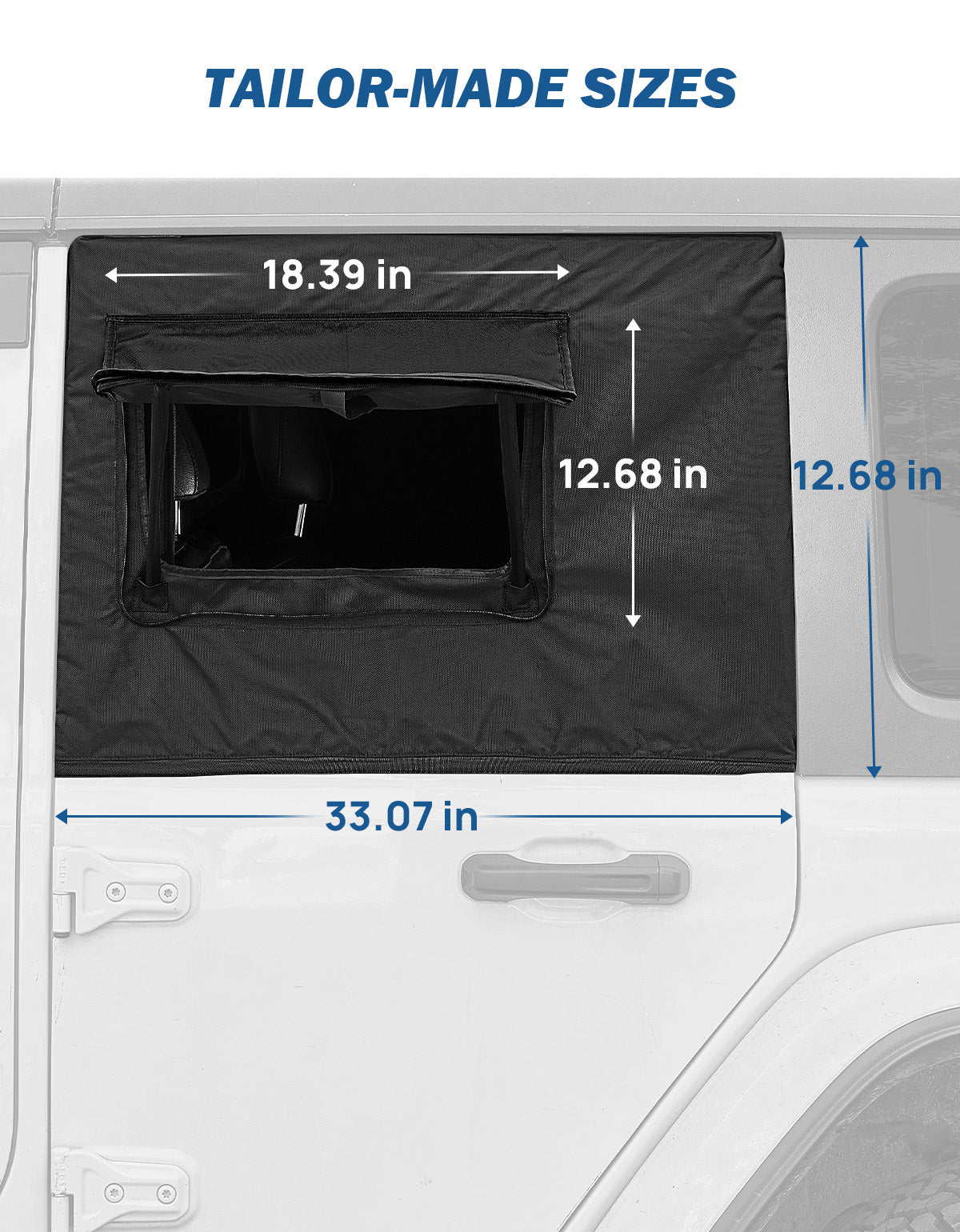 Rear Side Window Sun Shade for Wrangler JK JL & Gladiator JT 2007–2026