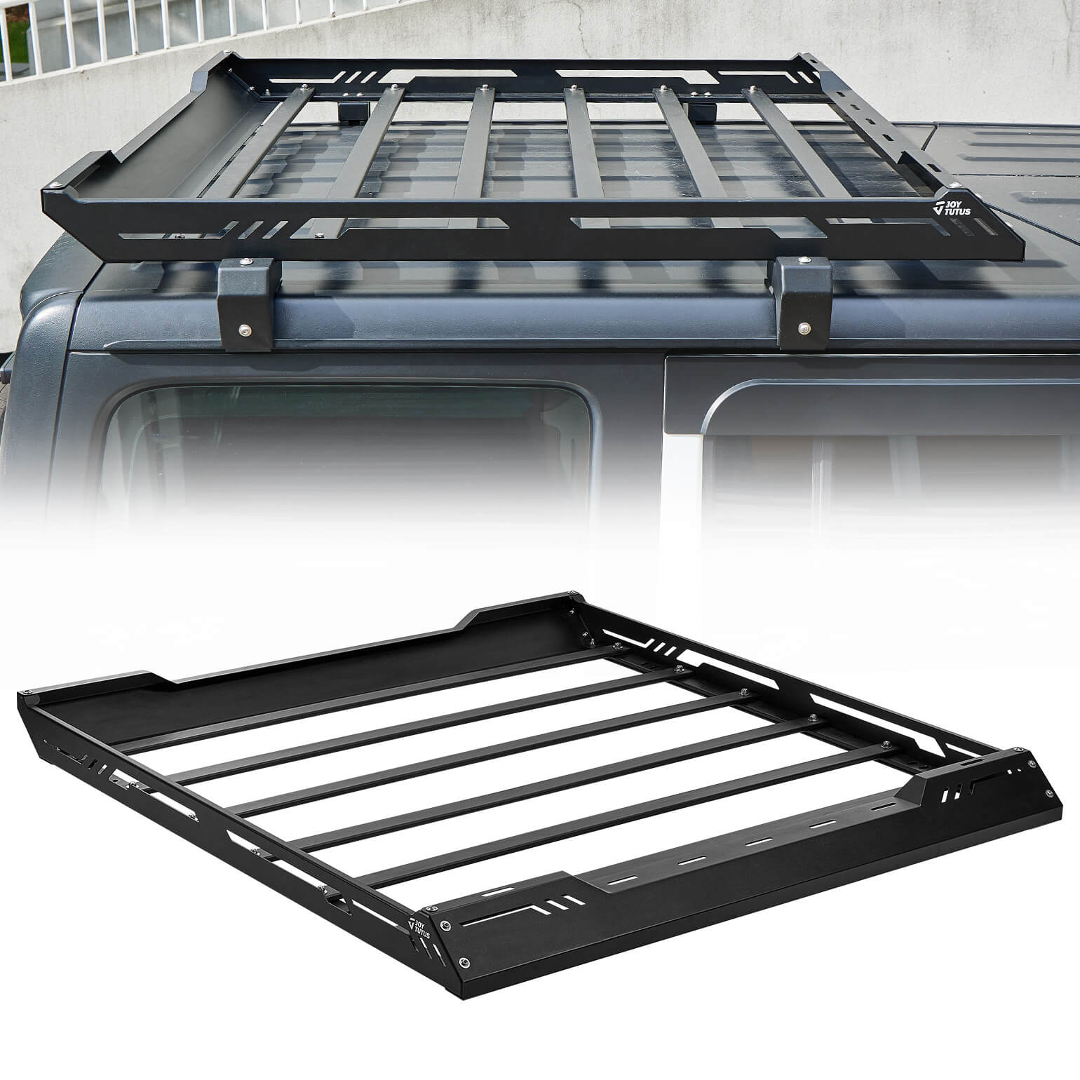 Roof Rack Cargo Basket for Wrangler JL & Gladiator JT Hard Top 2018–2026, 350 lb Capacity