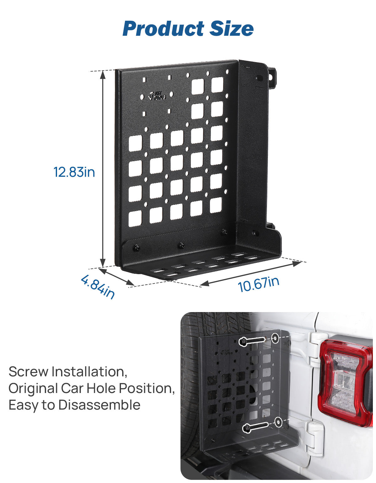Gas Can Mount Step Bracket for Jeep Wrangler JL 2018–2026 Tailgate