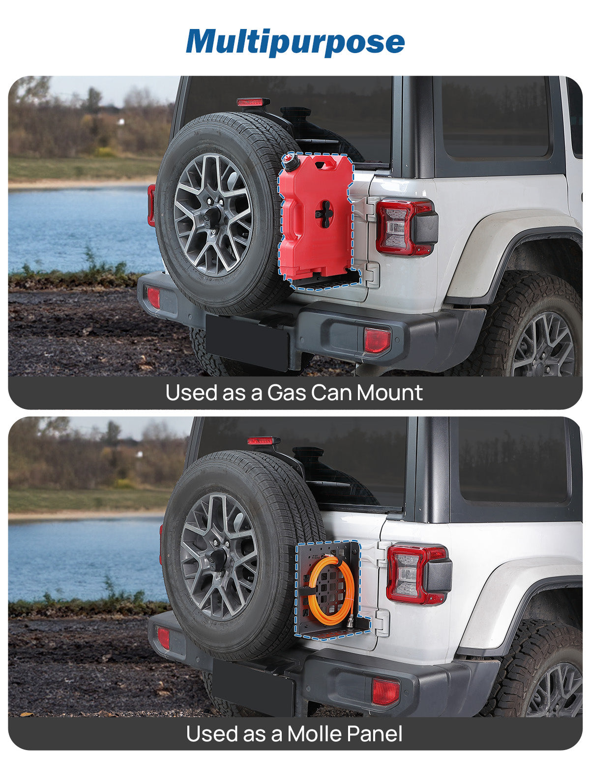 Gas Can Mount Step Bracket for Jeep Wrangler JL 2018–2026 Tailgate