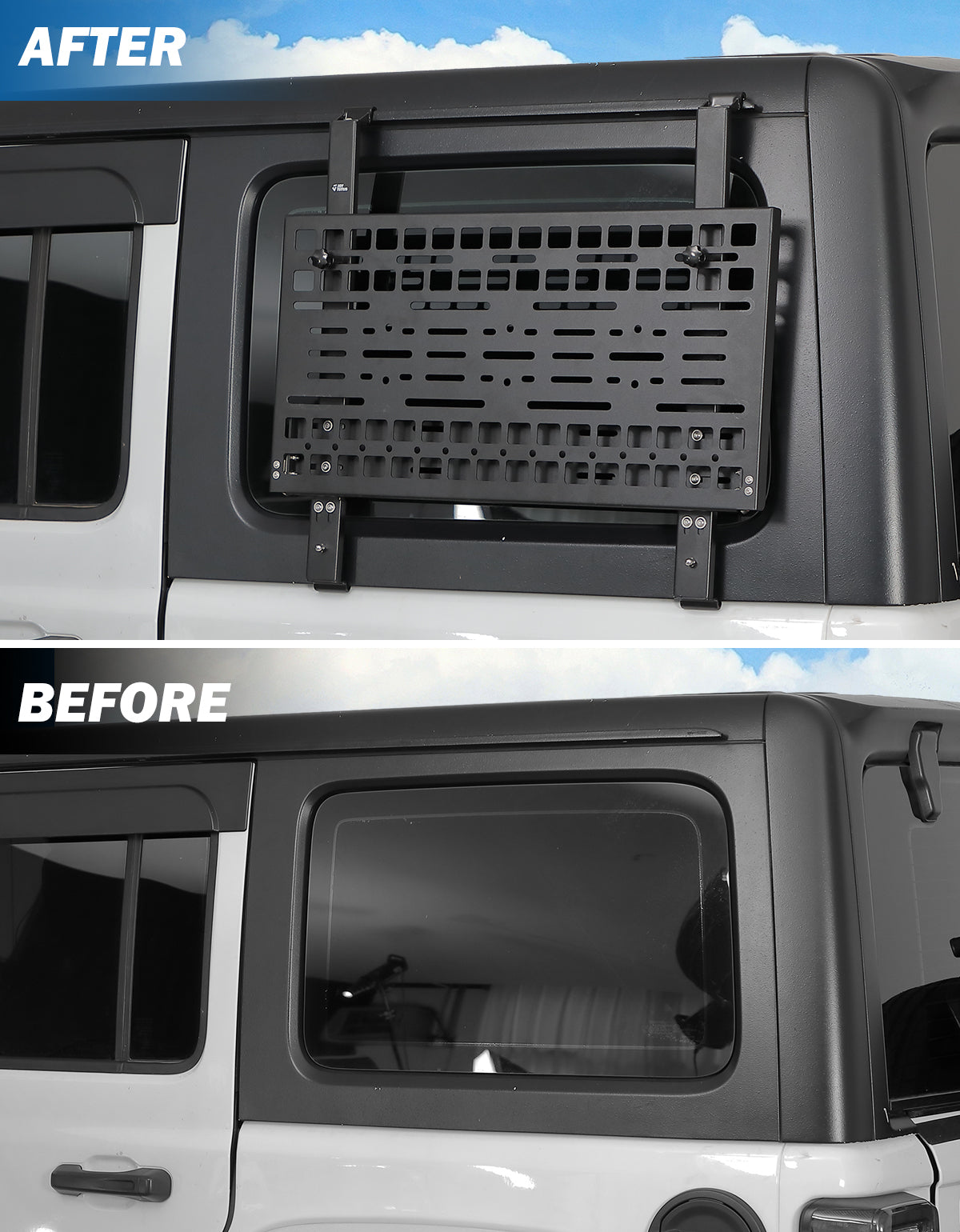 Rear Window MOLLE Panel & Fold-Down Table for Jeep Wrangler JL JLU