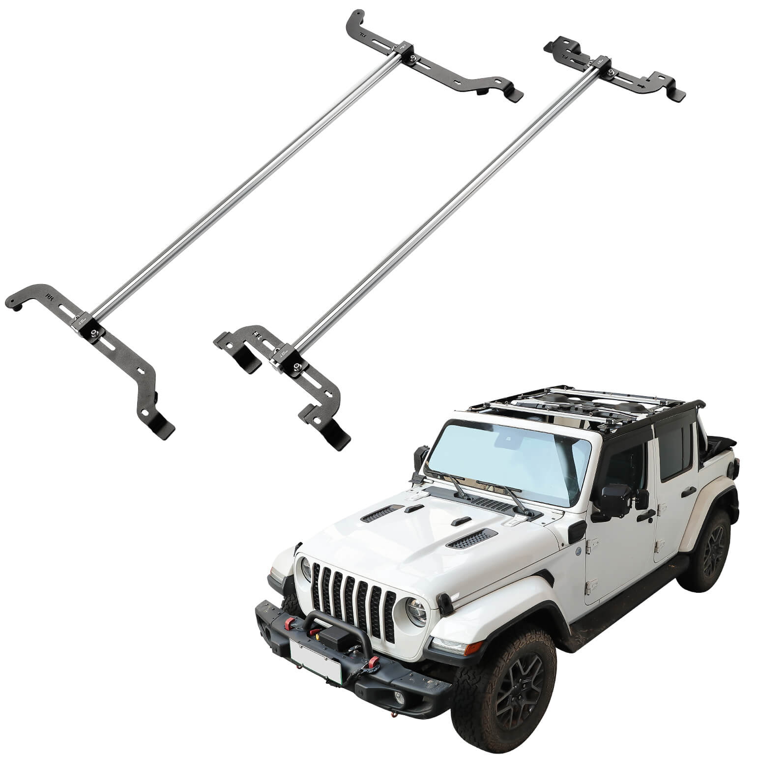 Roof Rack Cross Bars for Wrangler JL 4-Door Soft Top 2018–2026, 600 lbs Load Capacity