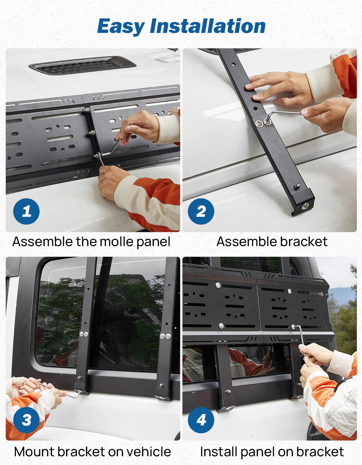Rear Window MOLLE Storage Panel for Jeep Wrangler JL 2018–2026 (Hard Top)