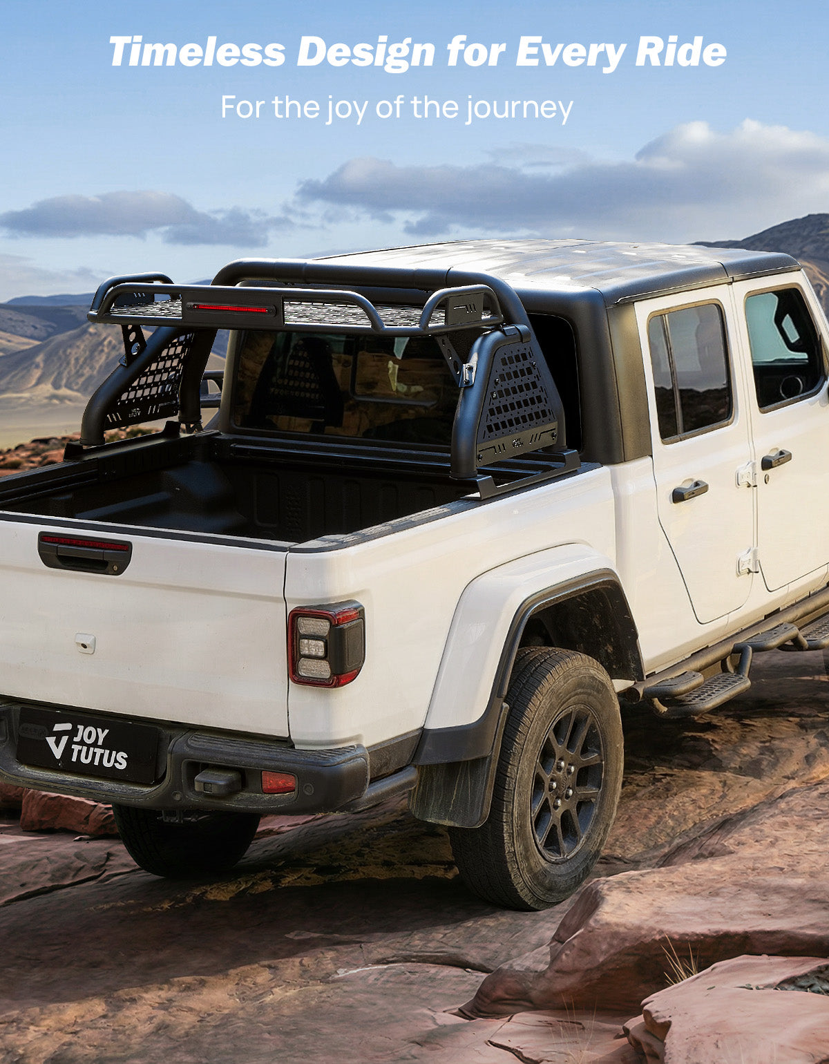 Mid-Size Truck Roll Bar with Cargo Basket & LED Brake Light