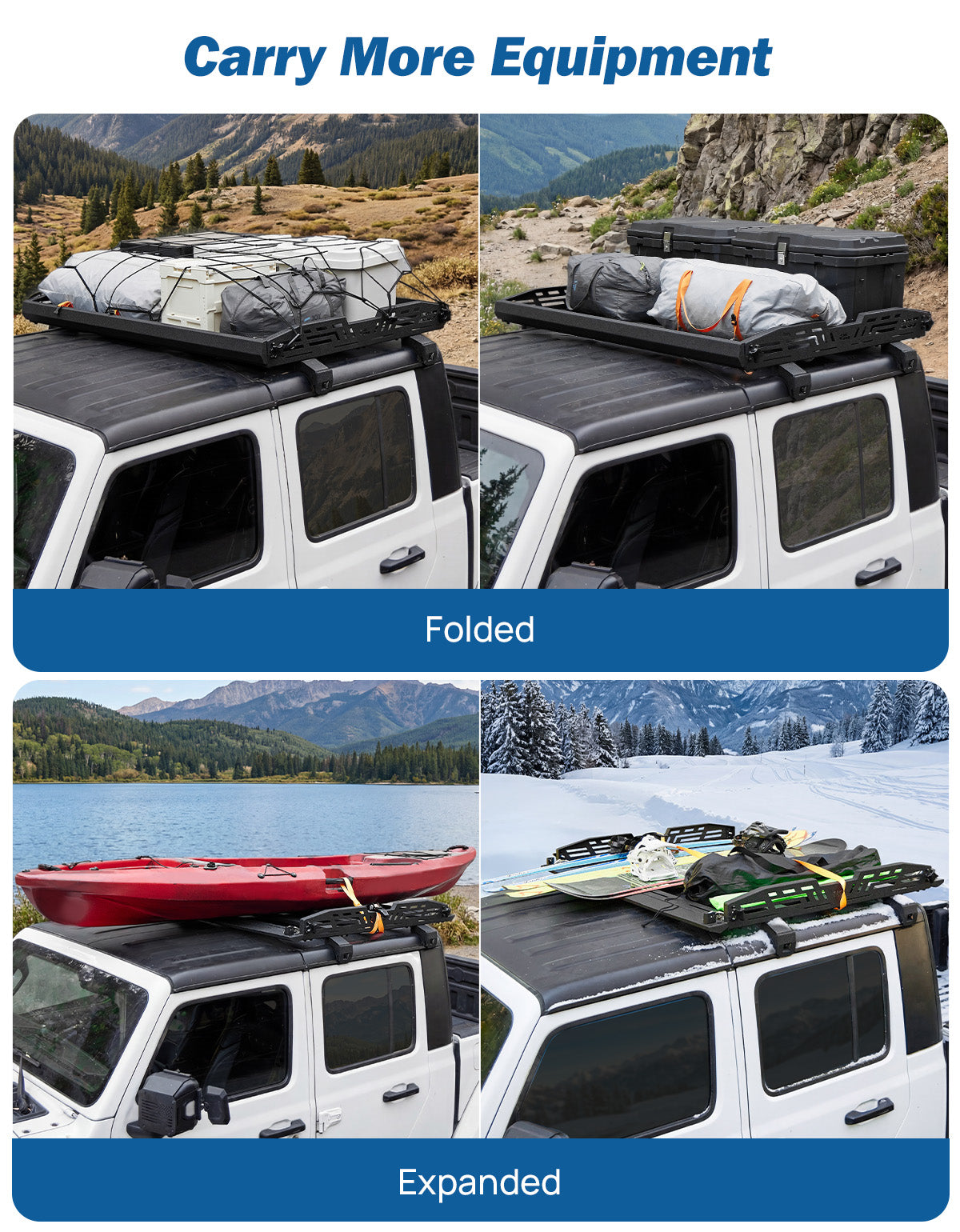 Jeep Wrangler JL & Gladiator JT Roof Rack Basket (2018–2026) – 350 lbs Capacity