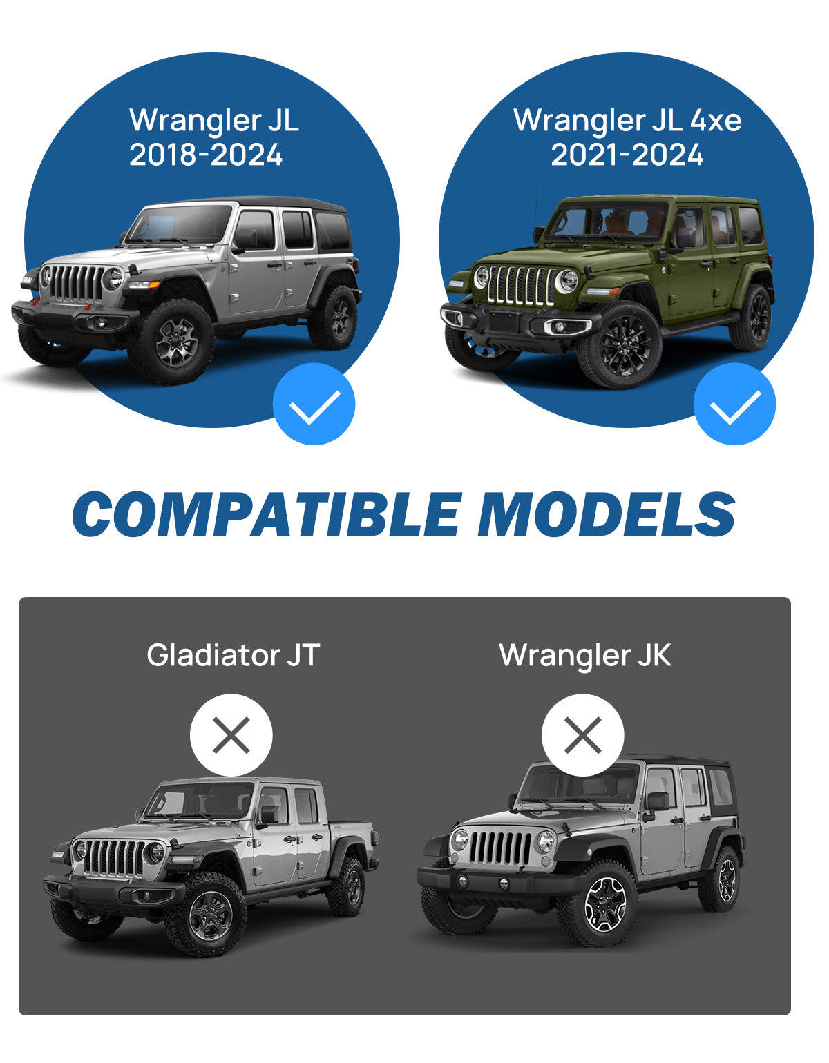 Low-Profile Window Rain Guards for Wrangler JLU & Gladiator JT