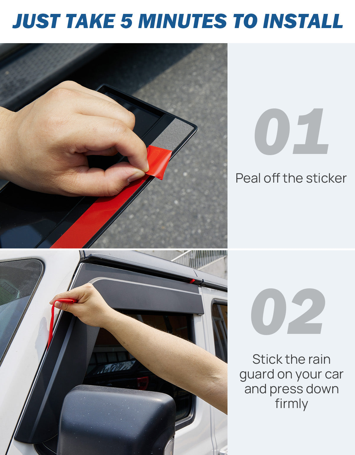 Low-Profile Window Rain Guards for Wrangler JLU & Gladiator JT