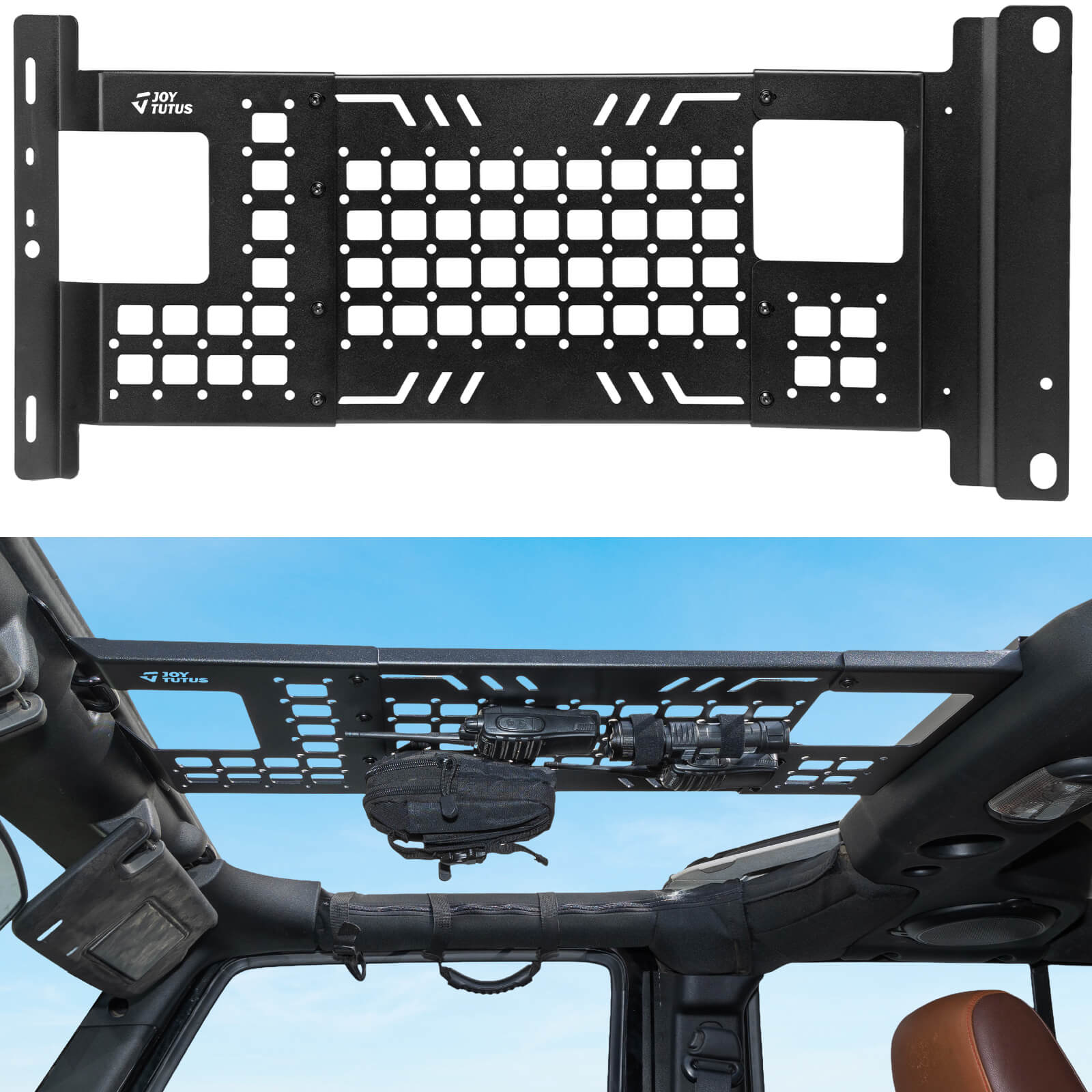 Overhead Molle Panel for Wrangler JK 2007–2018 Hard Top, No-Drill Rack