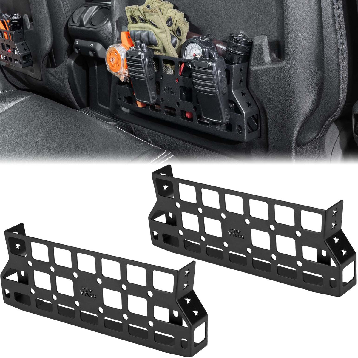 Seat Back MOLLE Storage Pockets for 2018–2026 Wrangler JL Rubicon & Gladiator JT Rubicon/Mojave (2-Pack)