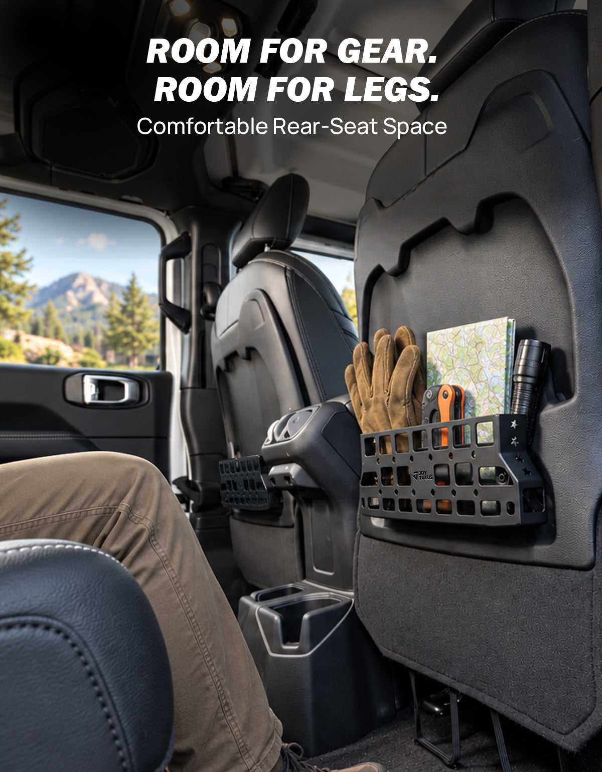 Seat Back MOLLE Storage Pockets for 2018–2026 Wrangler JL Rubicon & Gladiator JT Rubicon/Mojave (2-Pack)