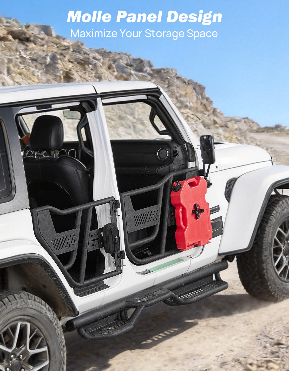 Tube Half Doors for Jeep Wrangler JL & Gladiator JT – 4 Door Off-Road Doors