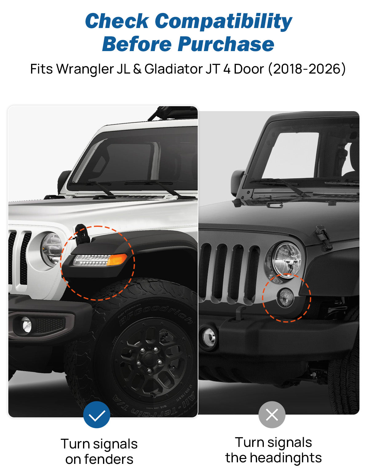 Tube Half Doors for Jeep Wrangler JL & Gladiator JT – 4 Door Off-Road Doors