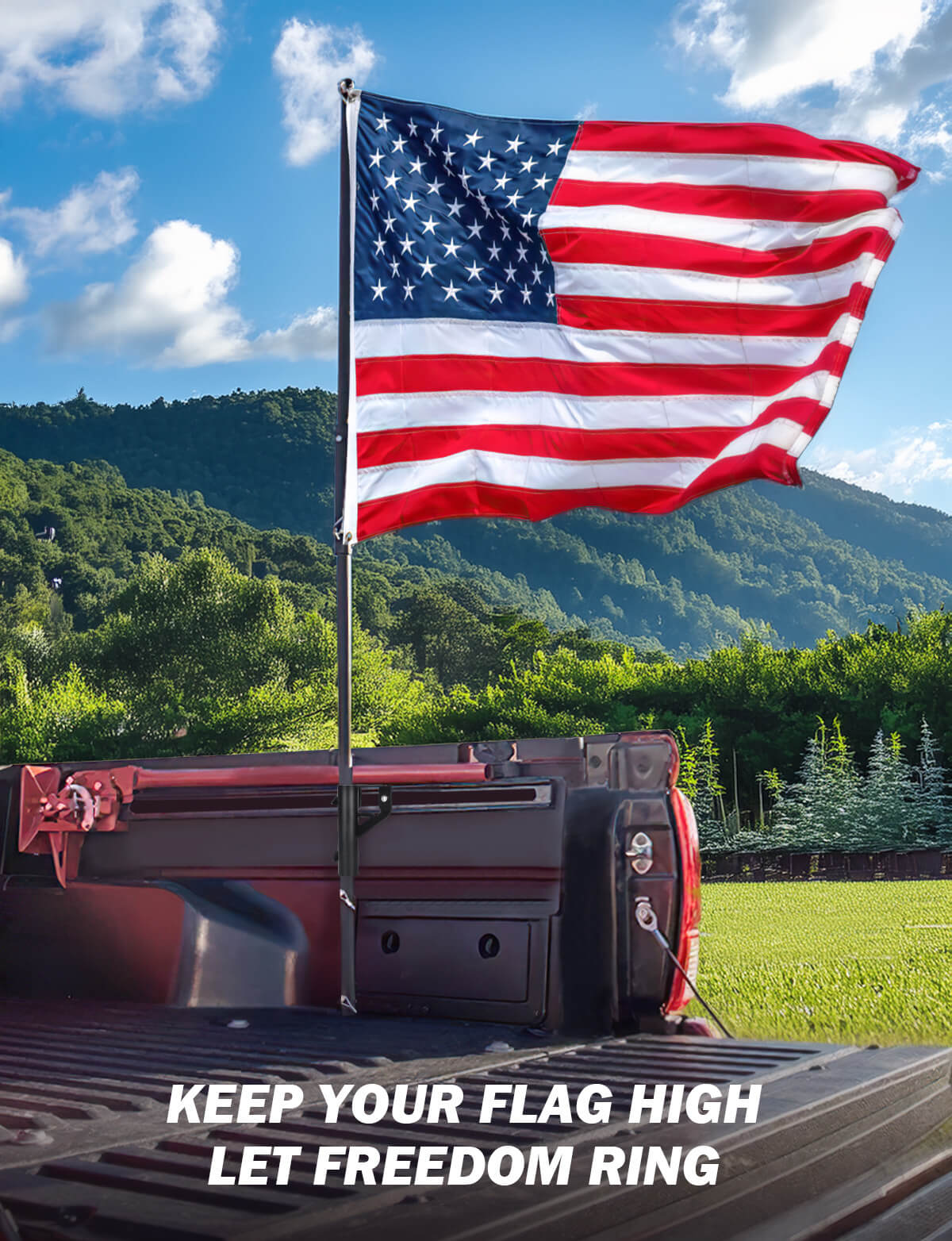 Truck Bed Flag Pole Mount Compatible with Tacoma & Tundra