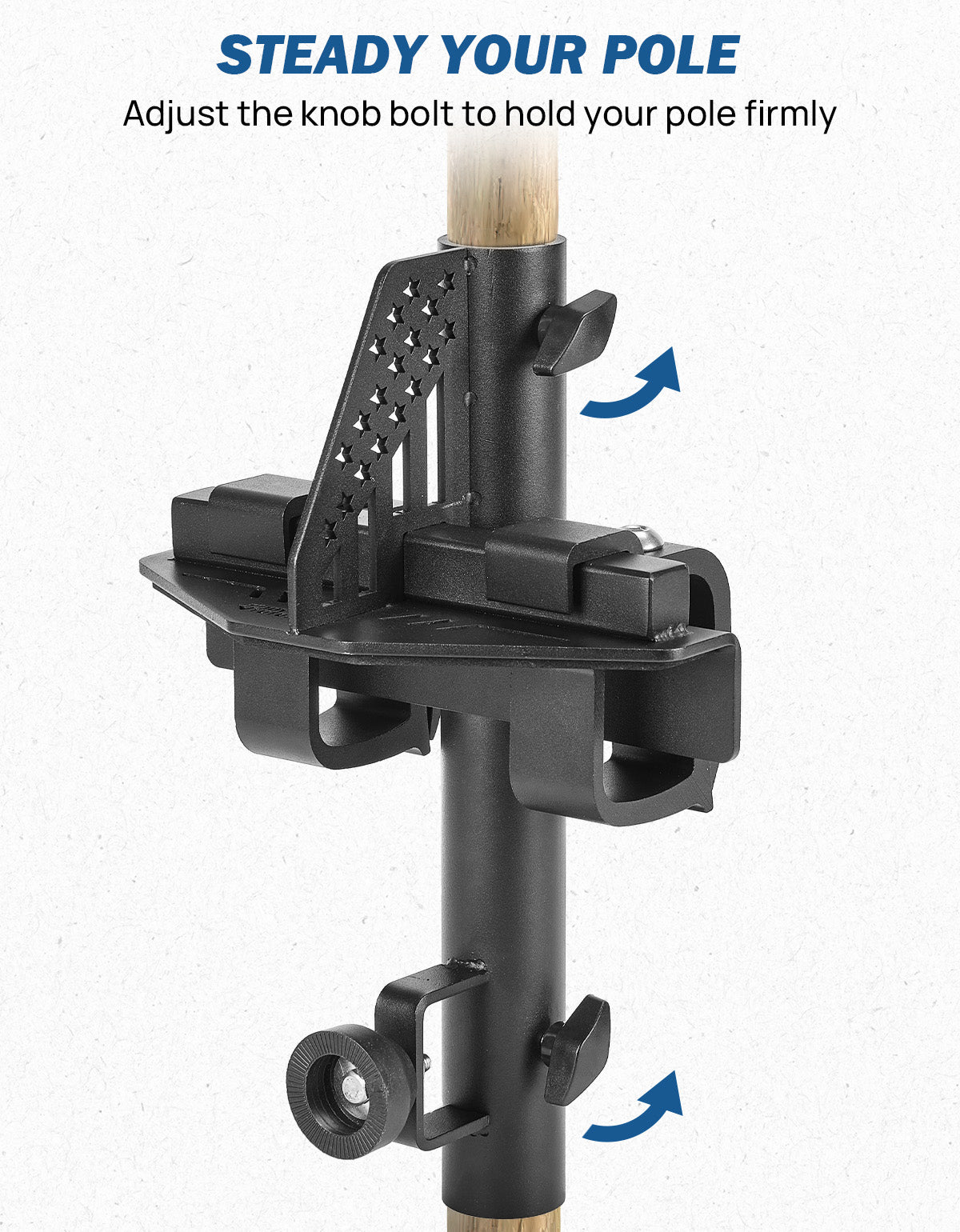 Truck Bed Flag Pole Mount, No-Drill Side Rail Bracket for Pickup Trucks