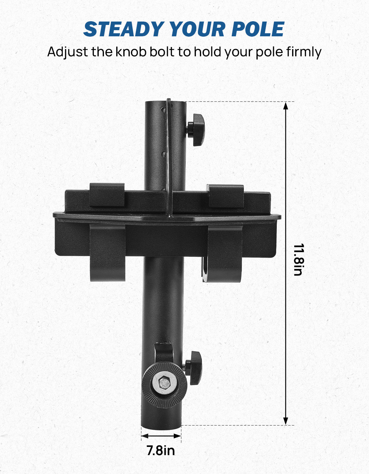 Truck Bed Flag Pole Mount, No-Drill Side Rail Bracket for Pickup Trucks