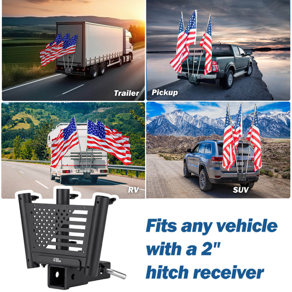 Flag Pole Holder Hitch Mount for Standard 2" Receivers