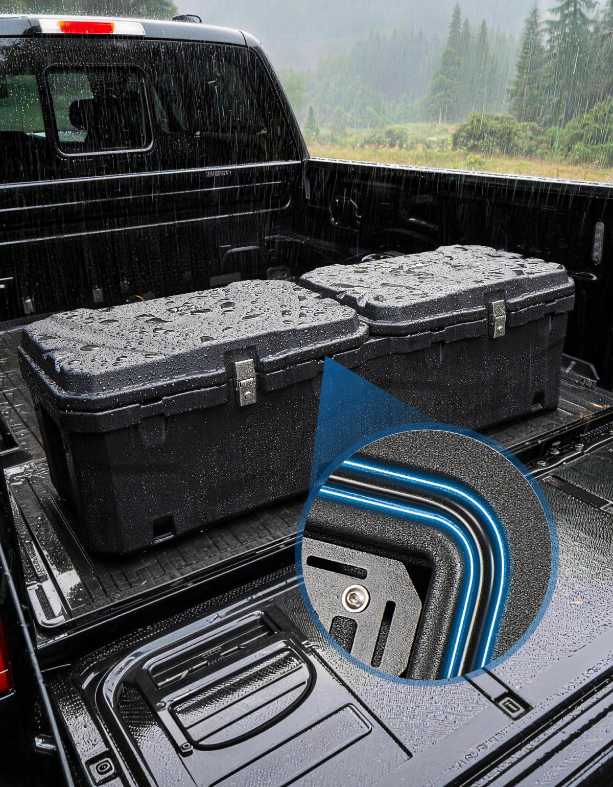Lockable 160Qt Waterproof Truck Bed Tool Box for Pickup Trucks