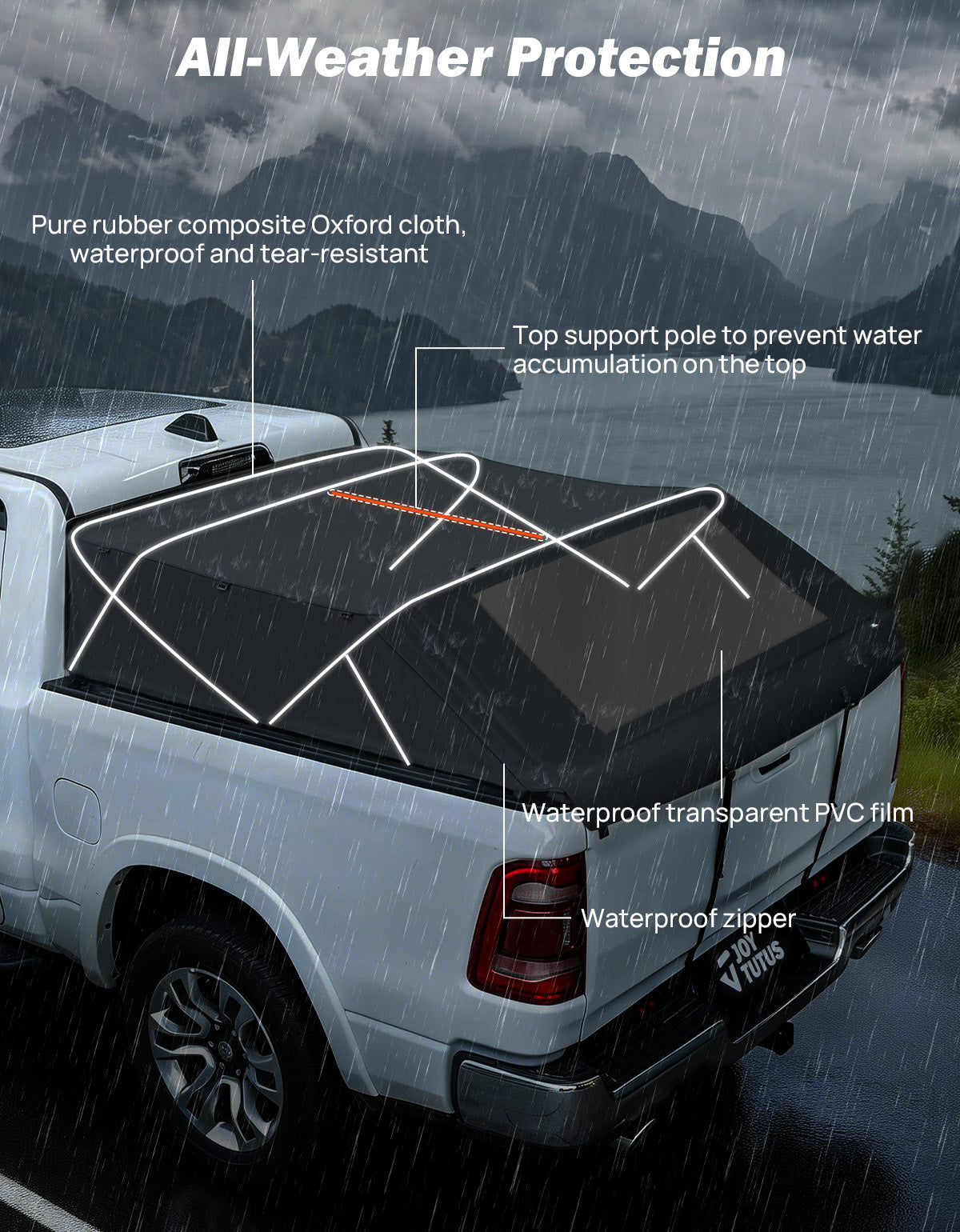 Truck Bed Soft Topper for Ram 1500 (2019-2026) 5.5 FT Bed