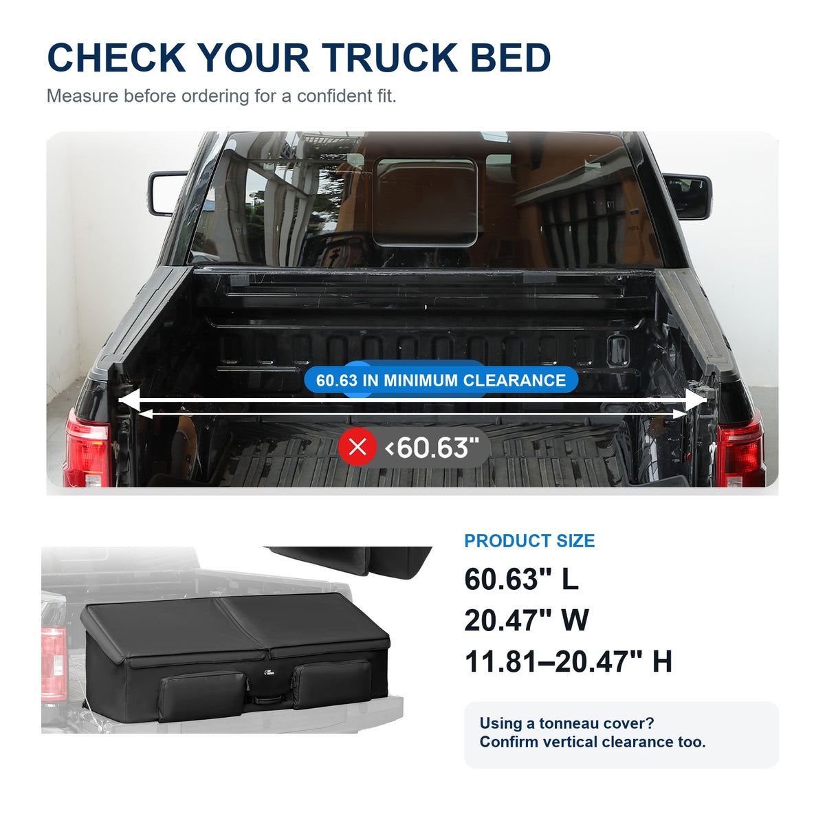 Waterproof Truck Bed Cargo Box Organizer for Full-Size Pickups