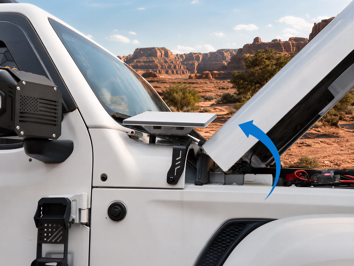 Open the Hood Without Removing the Mount.