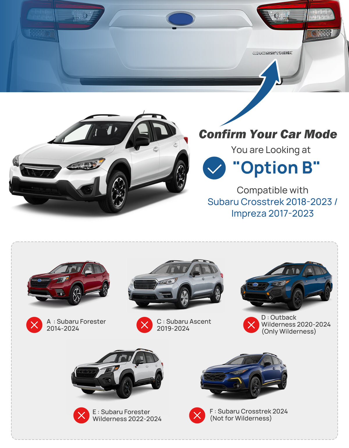 Lockable Roof Rack Cross Bars for Crosstrek 2018–2023 & Impreza 2017–2