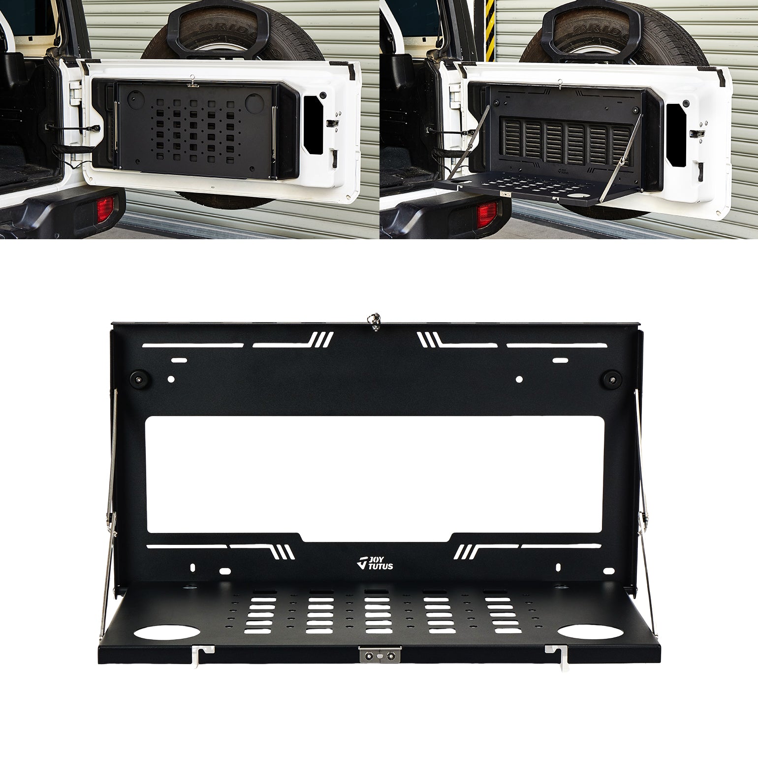 Foldable Tailgate Table for Wrangler JK & JL 2007–2026, 85 lb Cargo Shelf