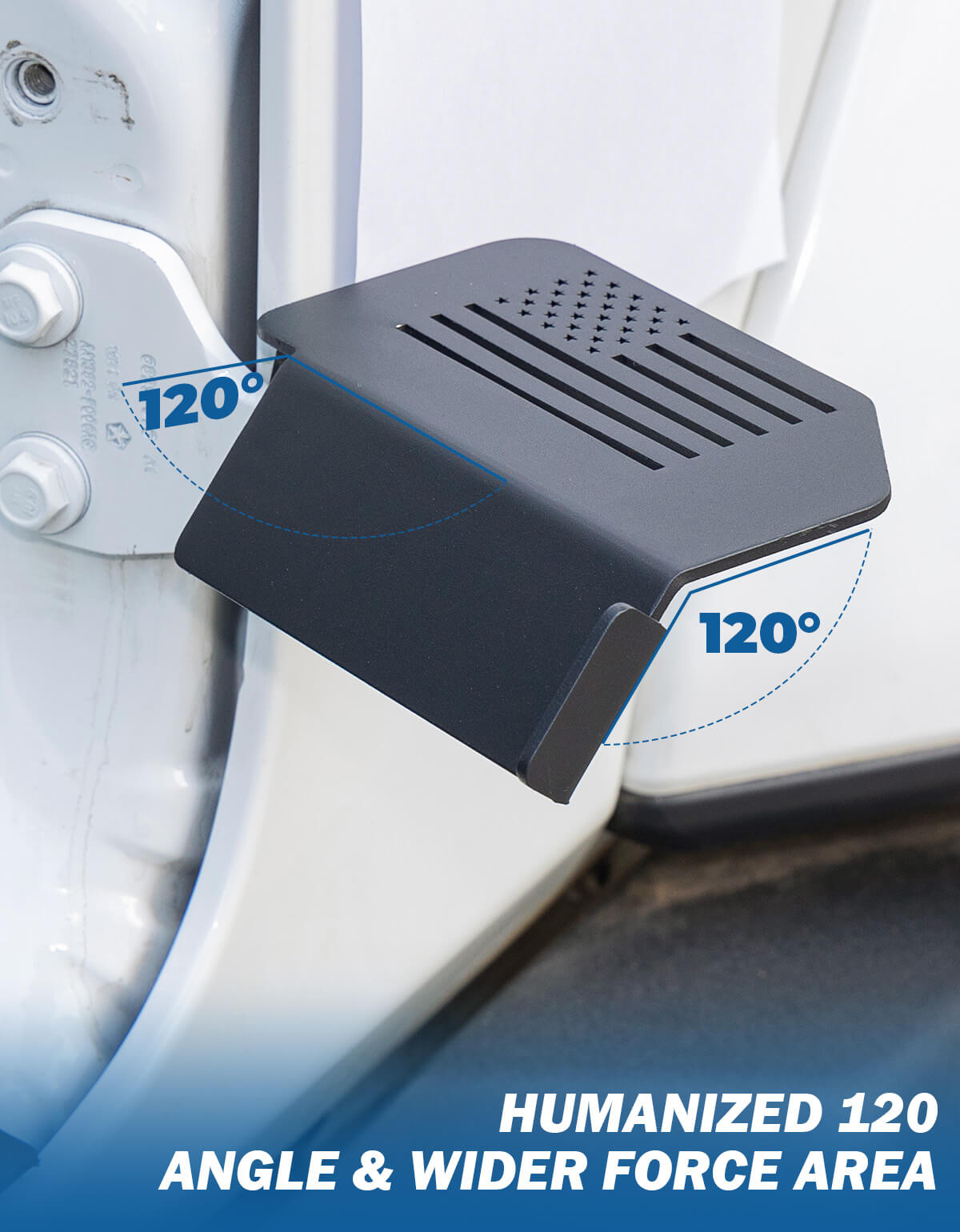 120° Foot Pegs Doors Off for Wrangler JK JL Gladiator JT 2007–2024