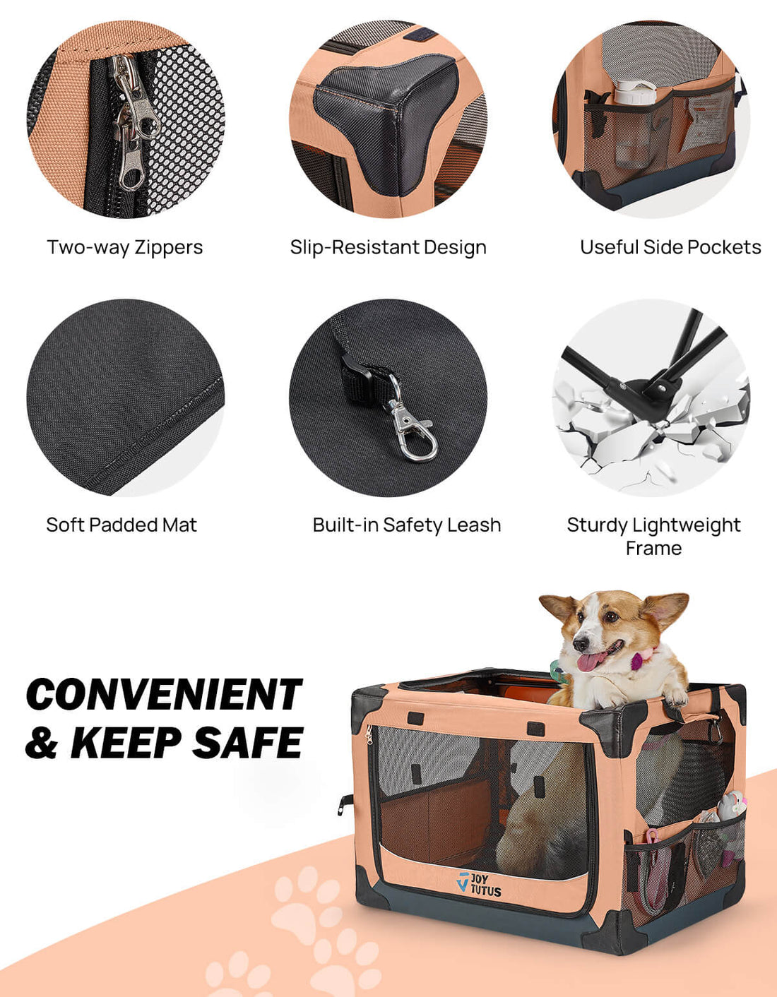 Collapsible Soft Travel Crate for Dog