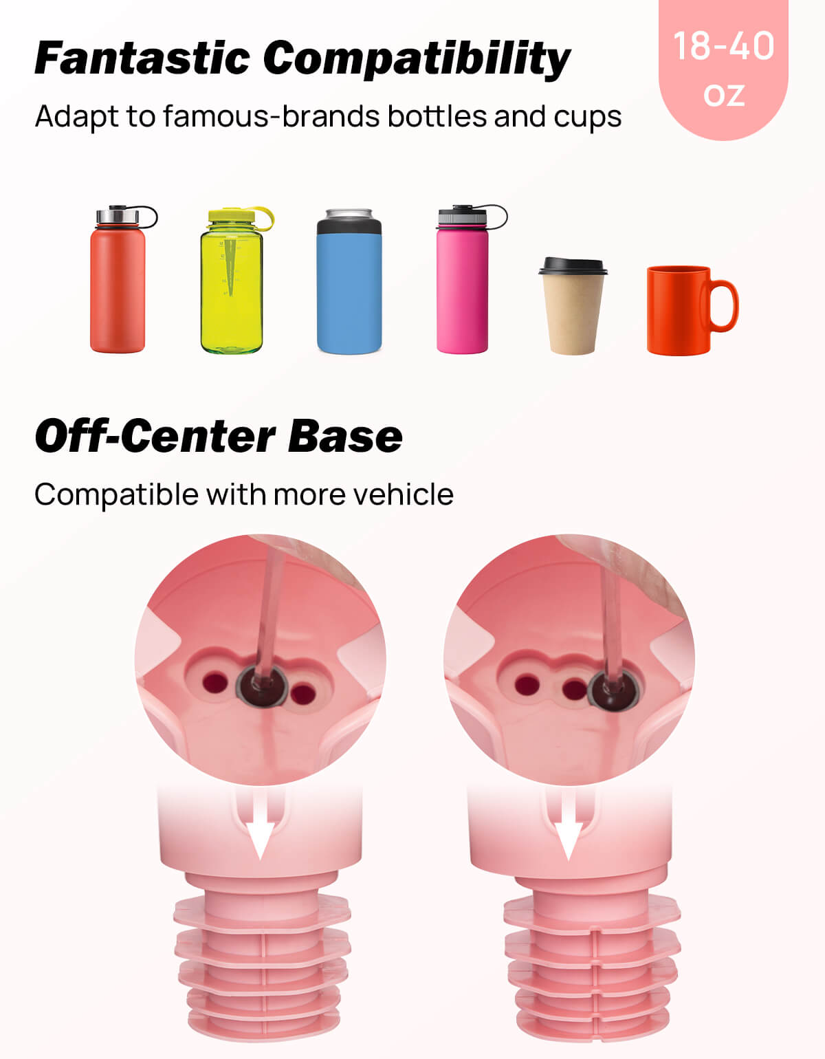 Cup Holder Phone Mount for Car, Compatible iPhone, Samsung & All Smartphones