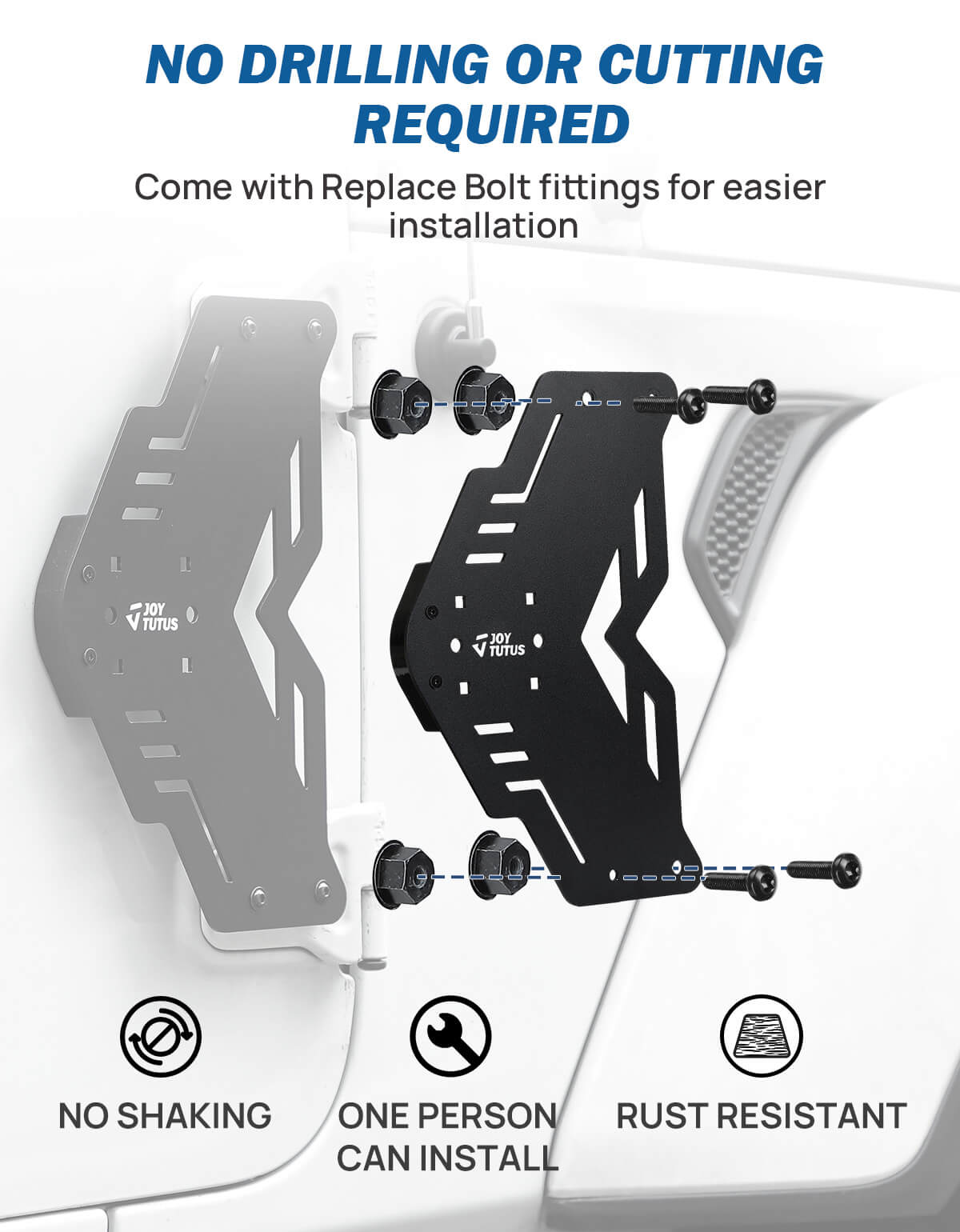 Fuel Door Hinge Mount Bracket Compatible with 2007-2025 Wrangler JK JL & Gladiator JT