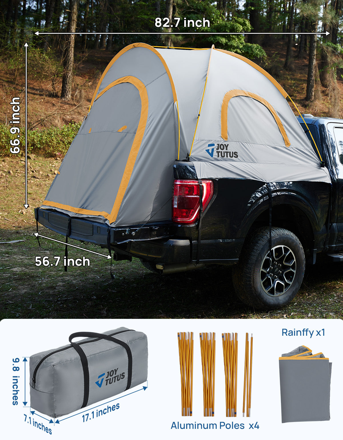 Pickup Truck Tent 2.0, PU2000mm Waterproof Double-Layer, 2-Person