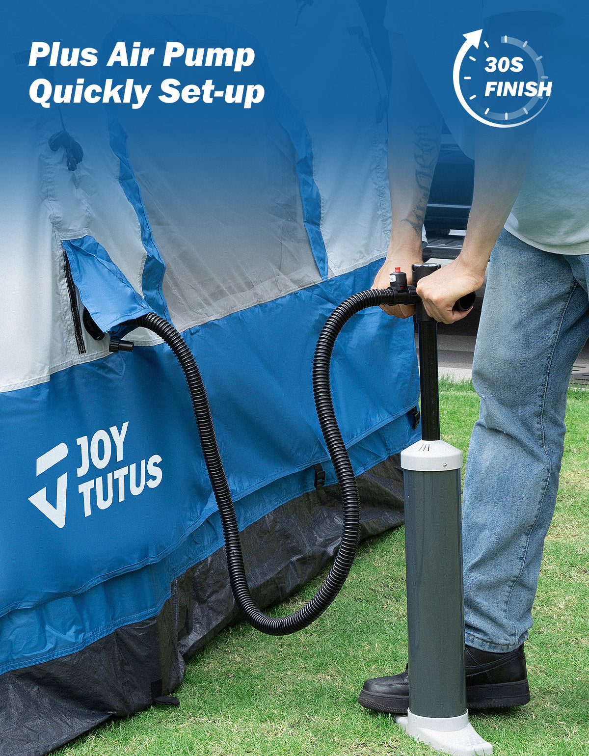 Inflatable Truck Bed Tent with Awning, 30s Quick Setup, Waterproof Roof Shade, 2-Person