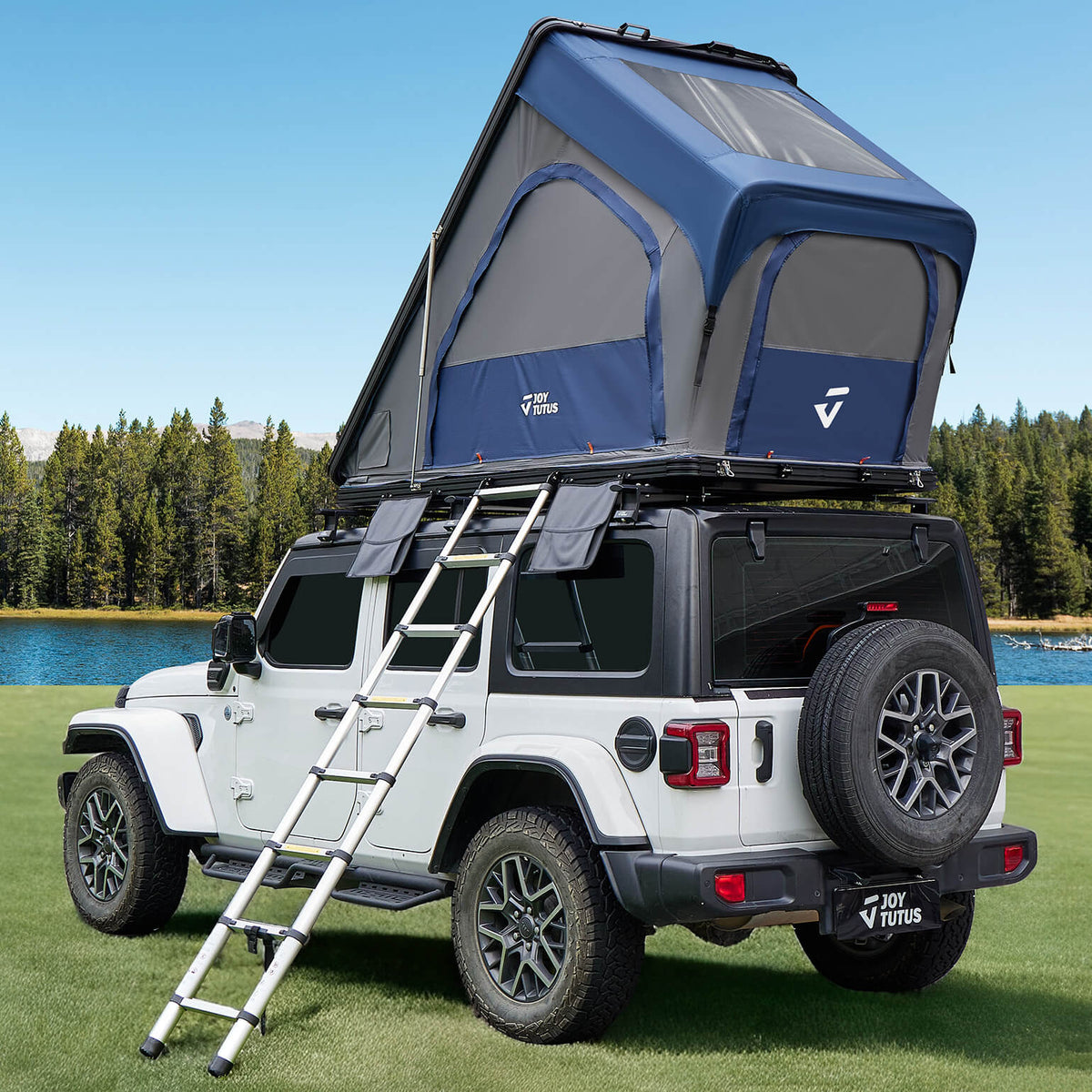 Aluminum Hard Shell Rooftop Tent Overland Tent for 2–3 People with LED & Skyview