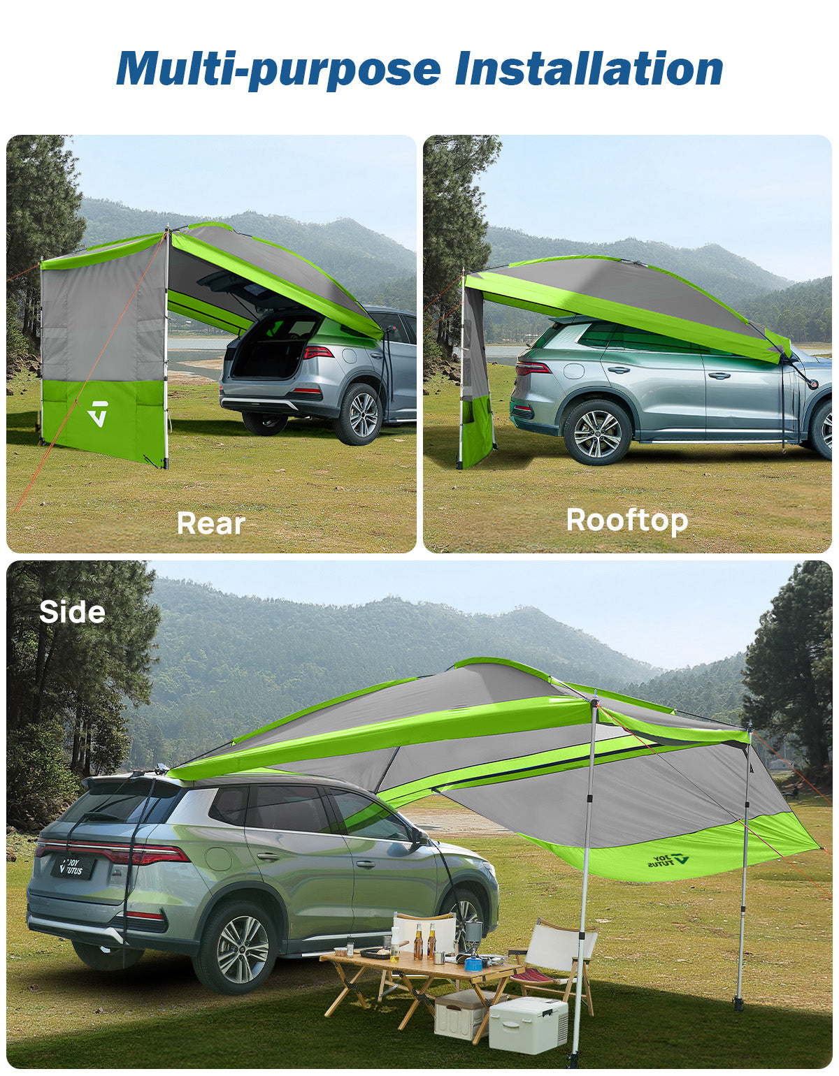 11.5FT Overland Vehicle Awning with 3 Removable Panels