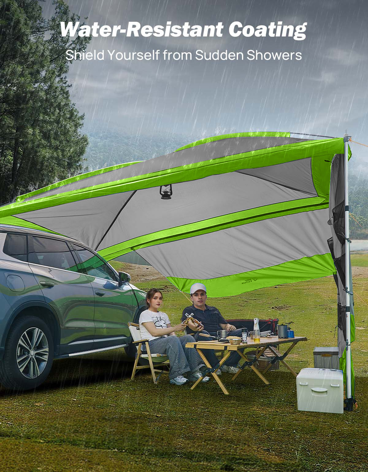 11.5FT Overland Vehicle Awning with 3 Removable Panels