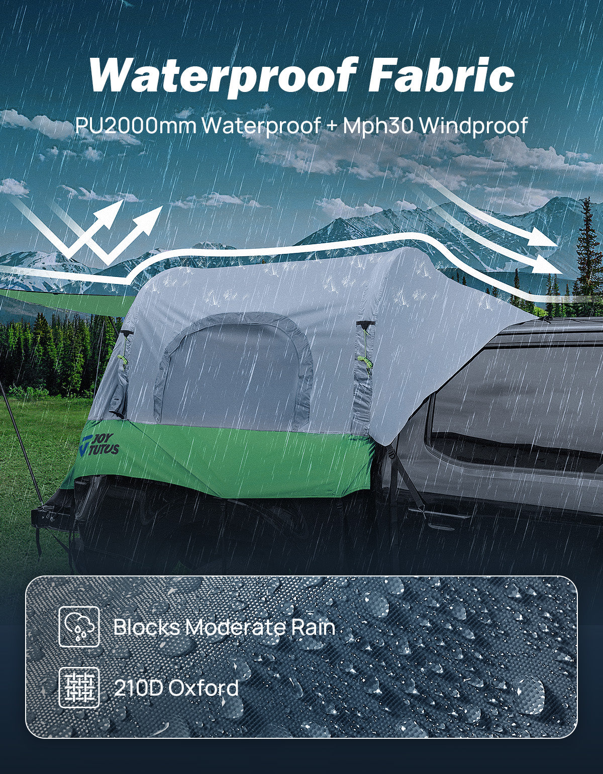 Inflatable Truck Bed Tent with Awning – 2 Person Pickup Camping Tent