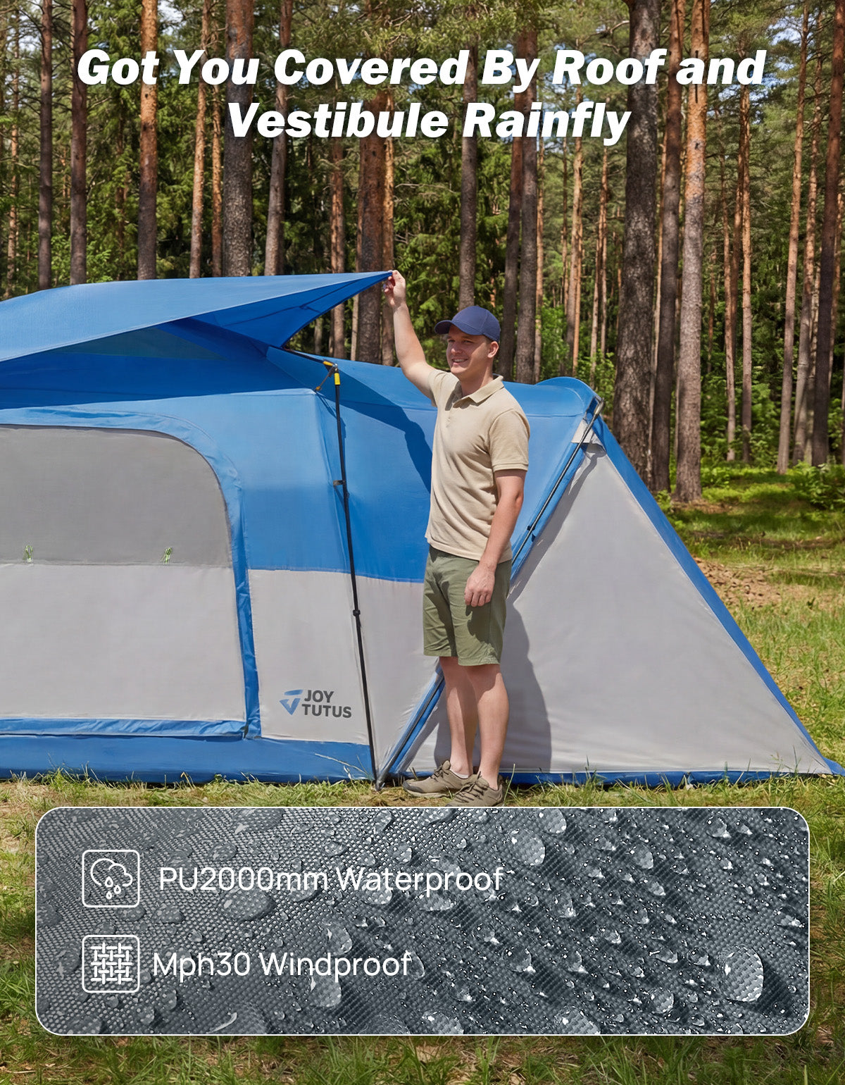 SUV Camping Tent for 5-9 Person, 2-Room Car Tent with Screen  Porch