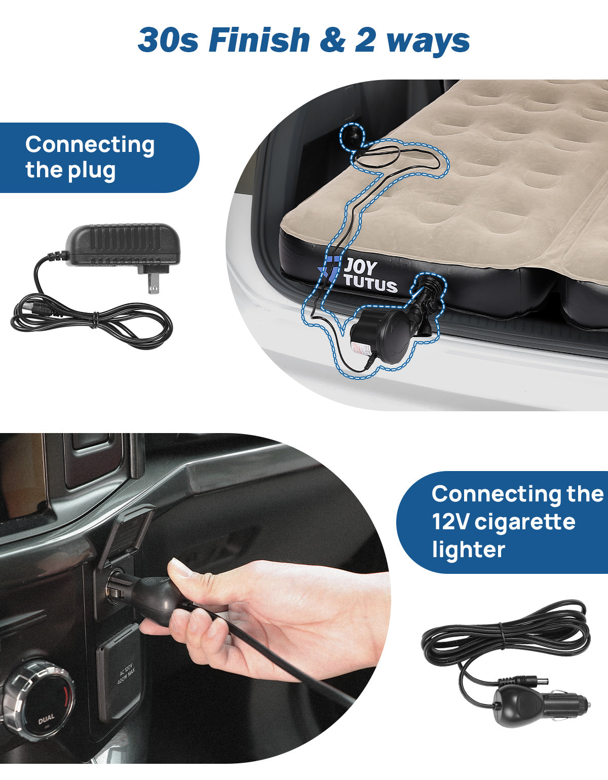 SUV & Truck Air Mattress for Car Camping, Foldable Design