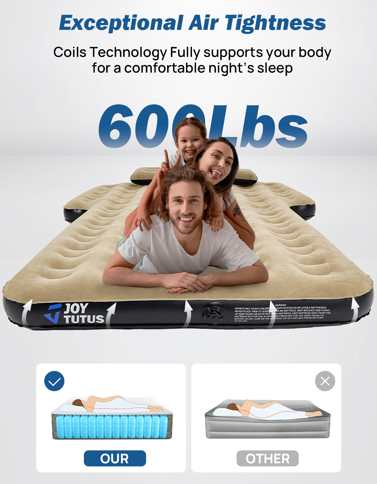 SUV Air Mattress Camping Bed with Electric Pump