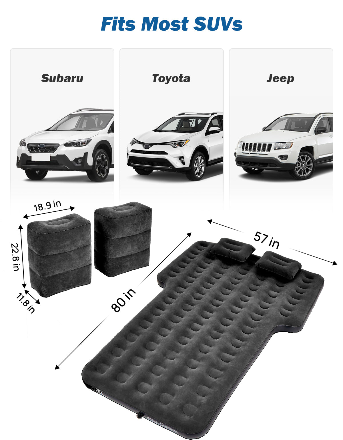 SUV Air Mattress Camping Bed – Thickened Car Sleeping Pad with Air Pump