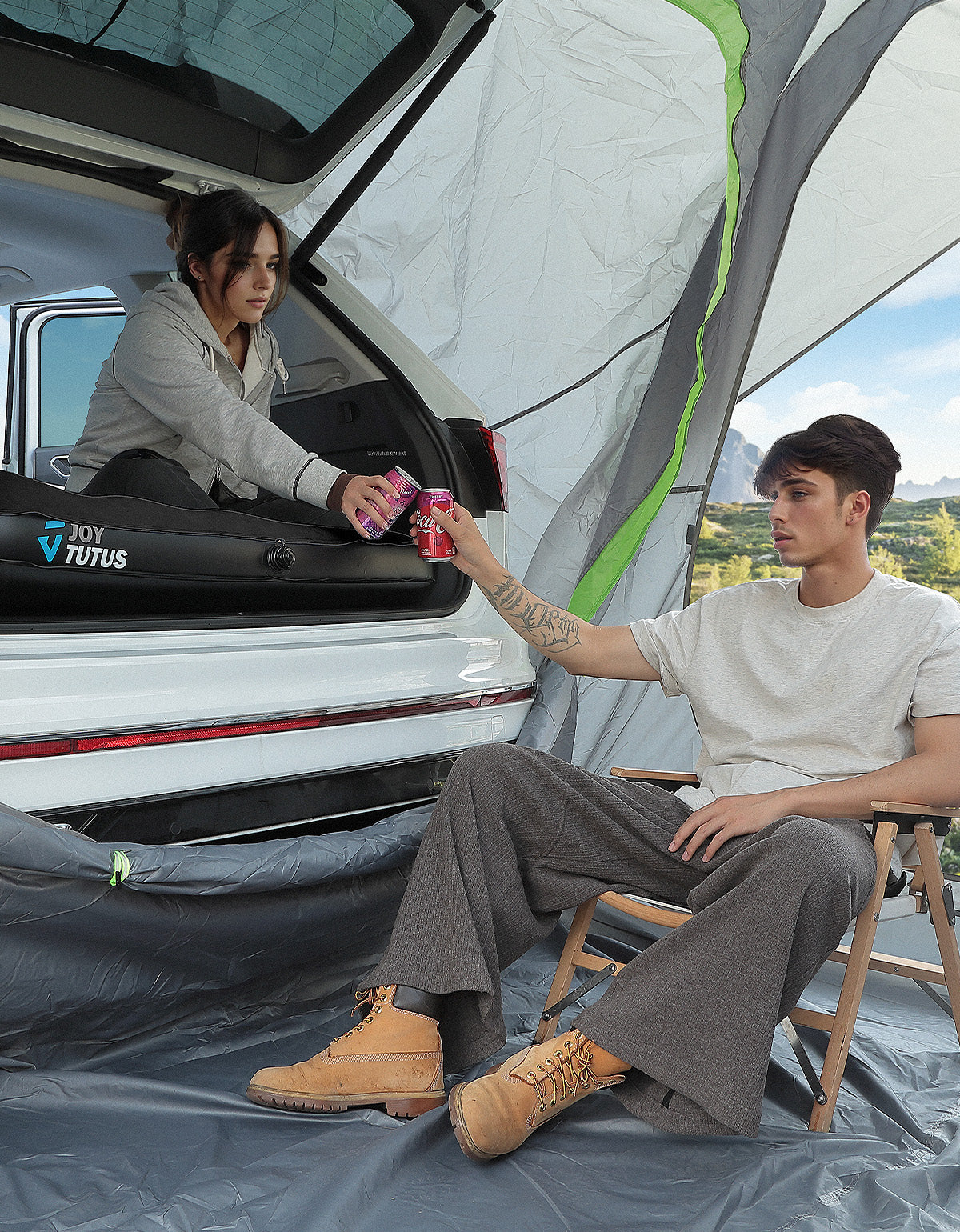 SUV Air Mattress Camping Bed – Thickened Car Sleeping Pad with Air Pump