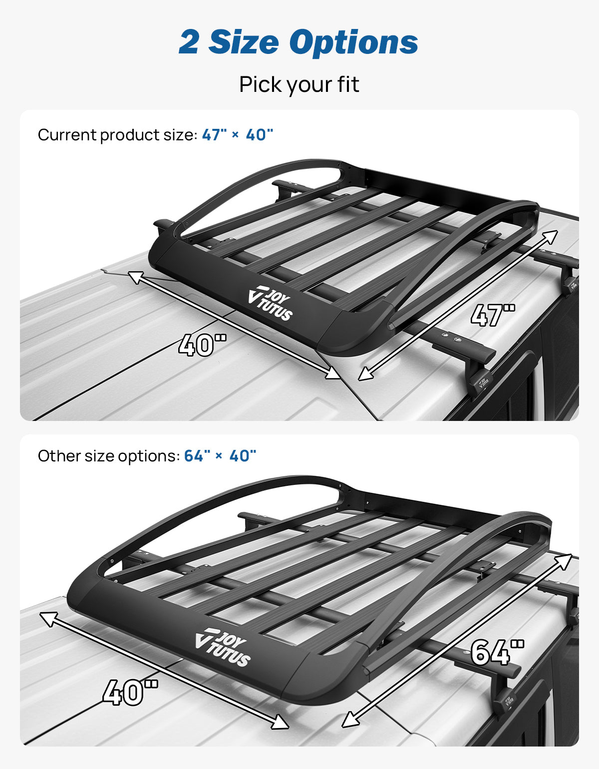 Aluminum Roof Cargo Basket – Rust-Resistant Roof Rack Carrier for SUVs, Trucks & Cars