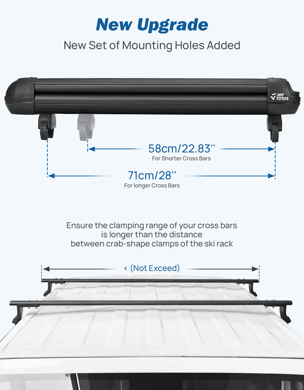 Ski & Snowboard Roof Rack with Sliding Extension, Lockable Carrier for 6 Pairs of Skis / 4 Snowboards