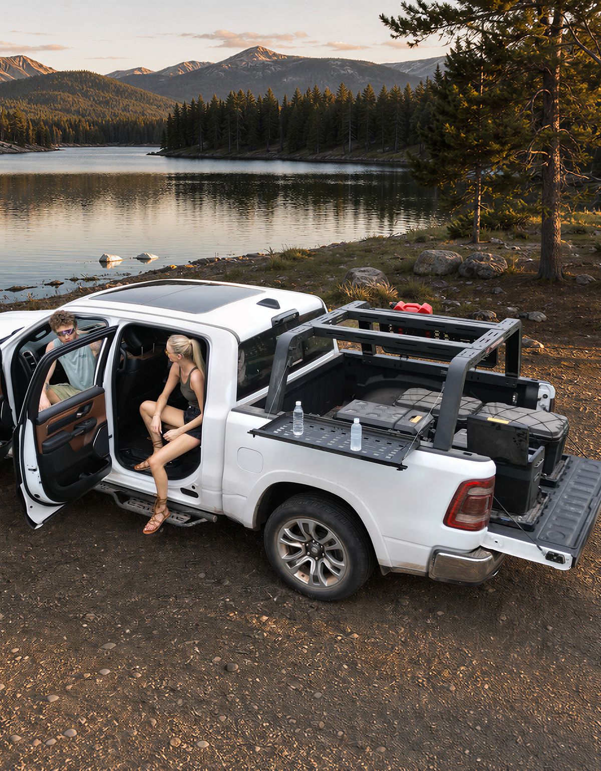 Tactical Fold-Down Truck Bed Rack | MOLLE Overland Rack for Full-Size Trucks