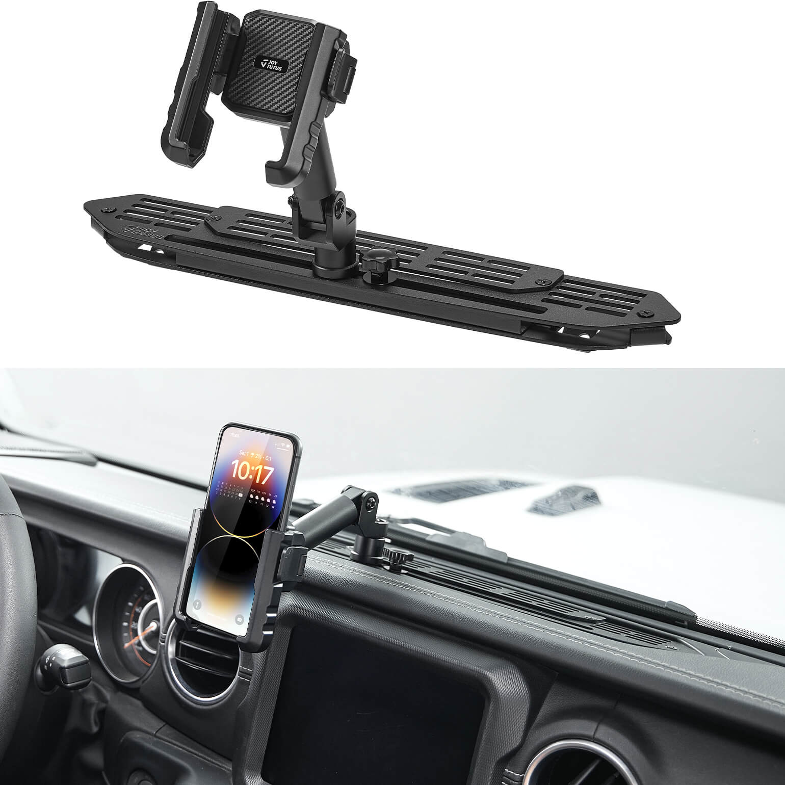 Metal Dash Cell Phone Holder Compatible with 2018-23 Wrangler JL & 2020-23 Gladiator JT