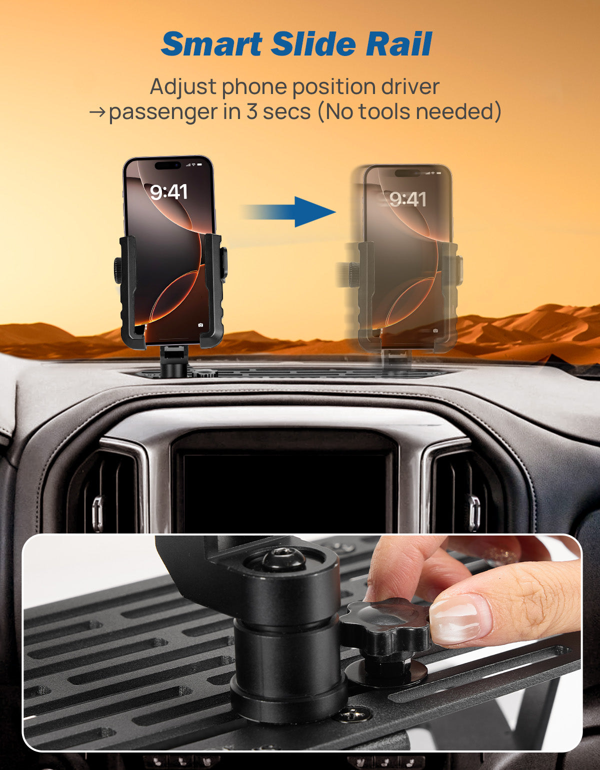 Metal Dash Mount Phone Holder Compatible with Silverado & Sierra 2019-2022