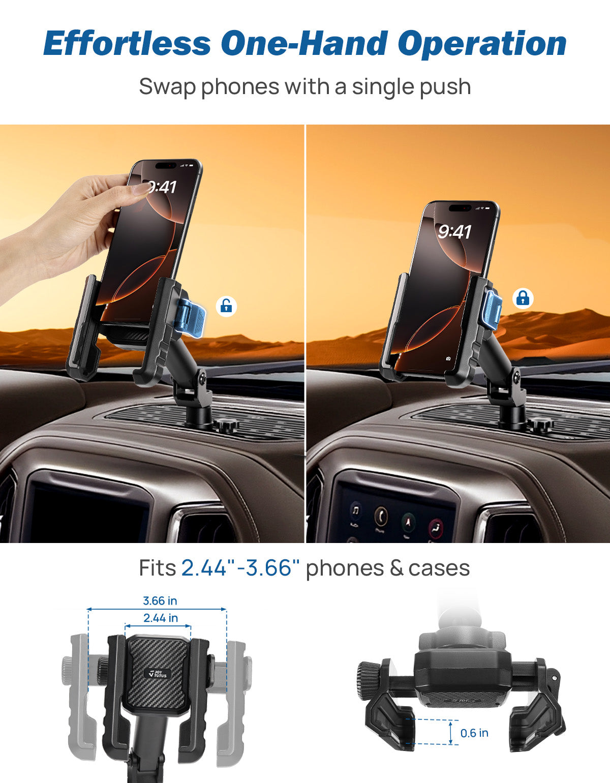Metal Dash Mount Phone Holder Compatible with Silverado & Sierra 2019-2022
