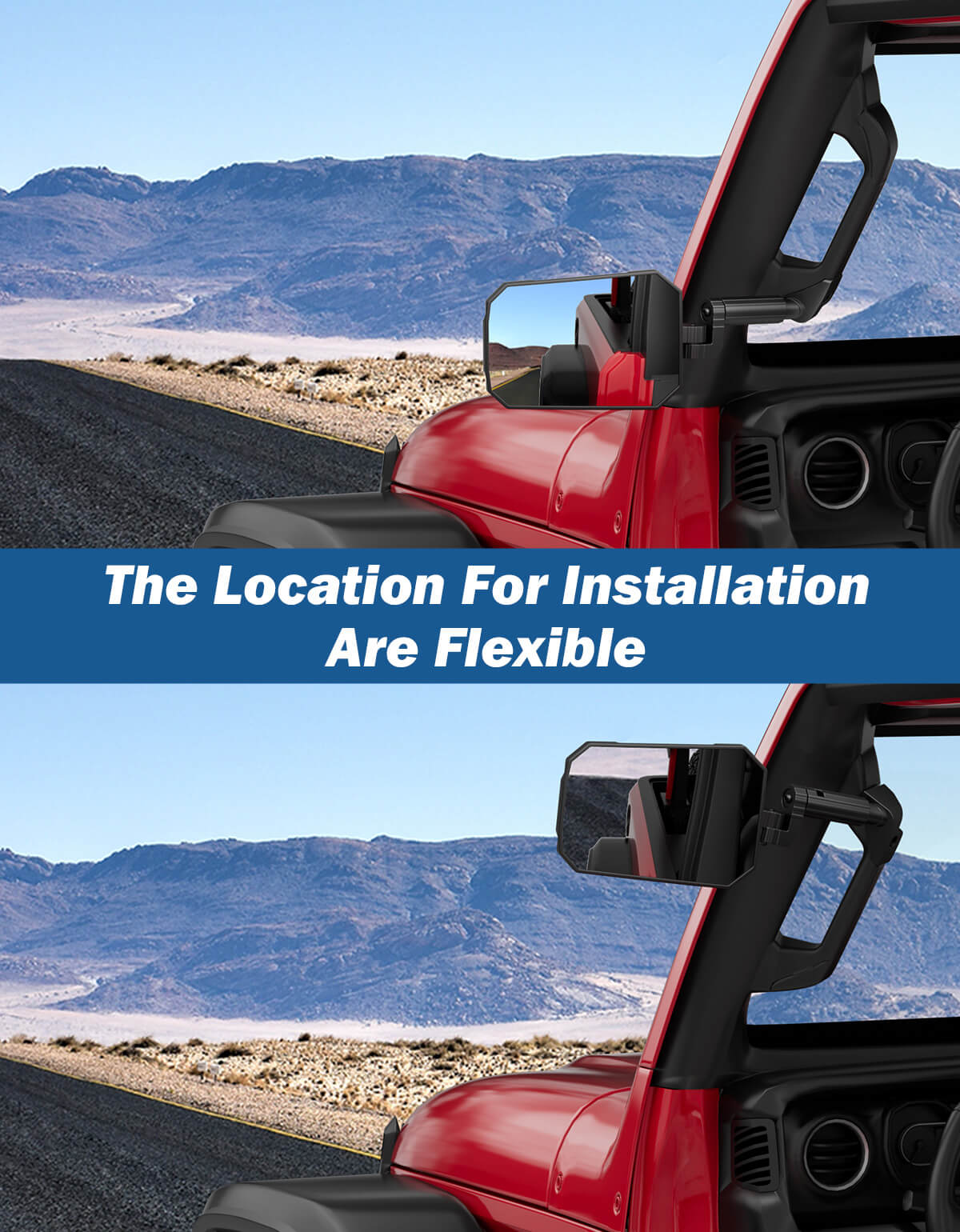 Mirrors Doors Off Compatible with 2024-2026 Wrangler JL Gladiator JT