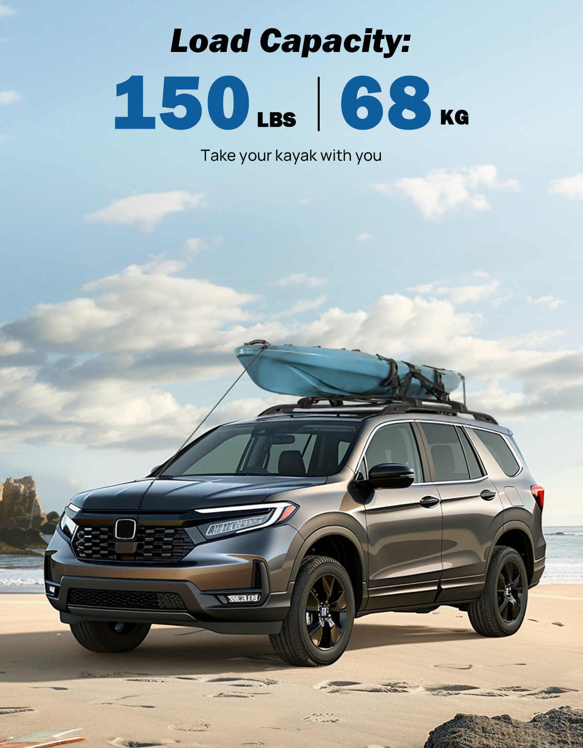 T-Slot Kayak Roof Rack Saddles for Cross Bars – 150LB Carrier Kit