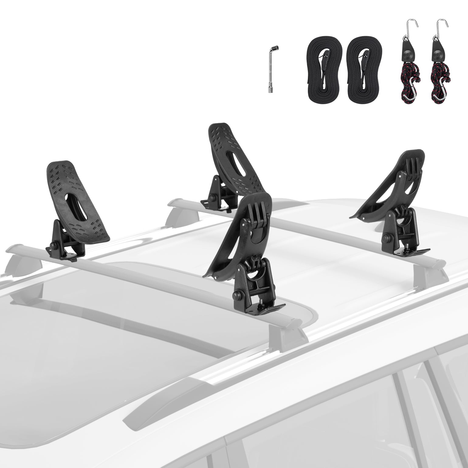 T-Slot Kayak Roof Rack Saddles for Cross Bars – 150LB Carrier Kit